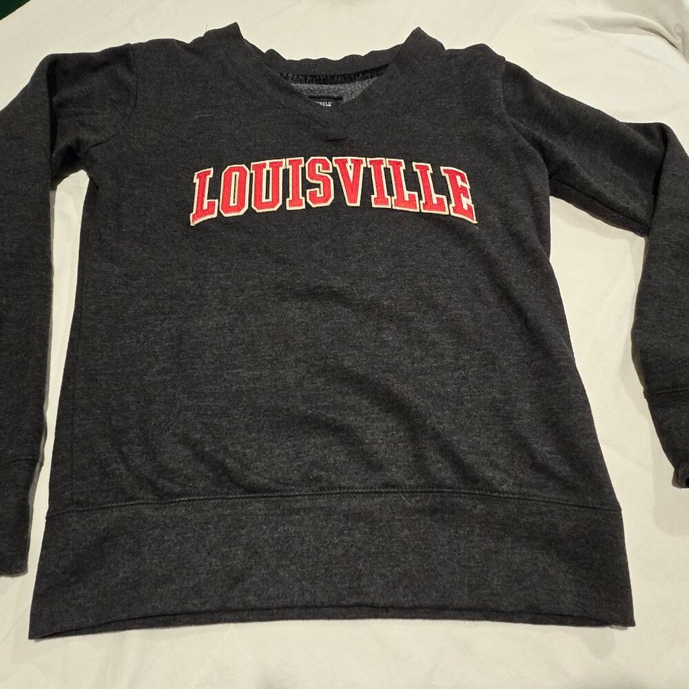 Louisville Sweatshirt Jones & Mitchell Small S Sm Gray Collegiate Pullover GUC